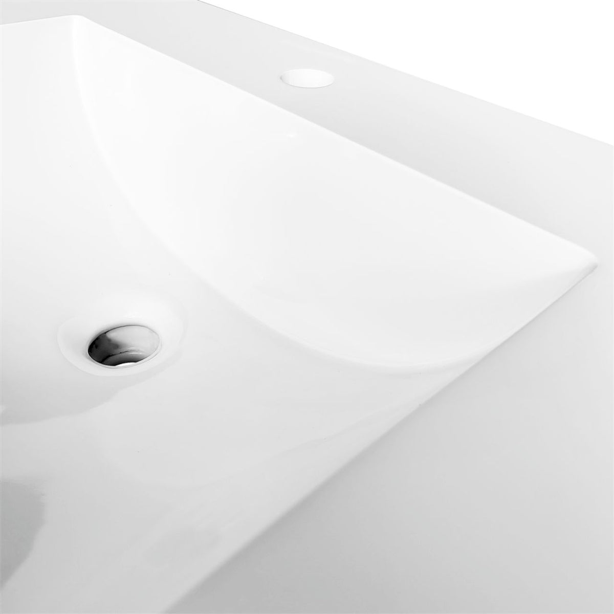 36'' x 22'' KubeBath White Quartz Counter-Top W/ Under-Mount Sink