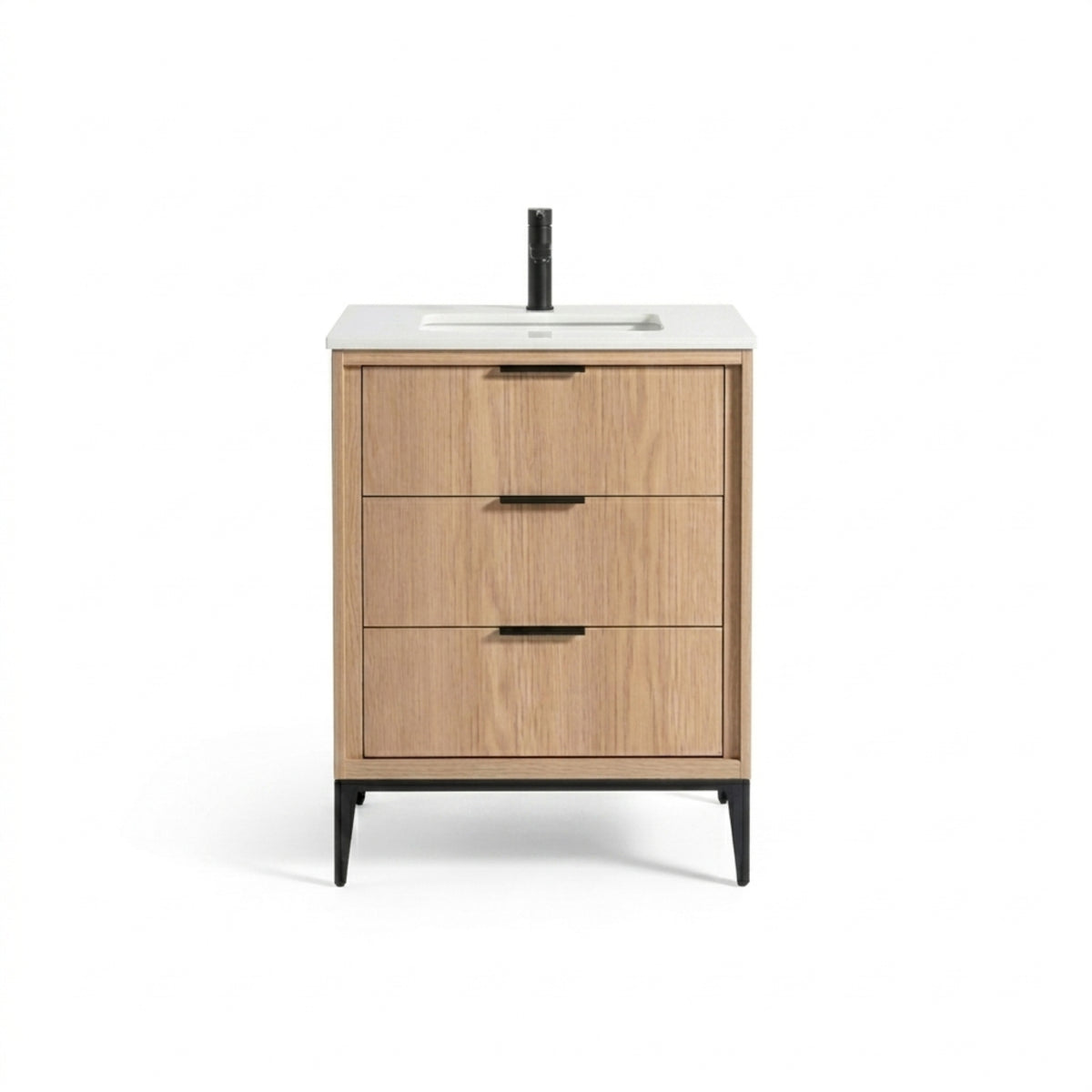 Divani 24" Oakwood Bathroom Vanity with Quartz Countertop