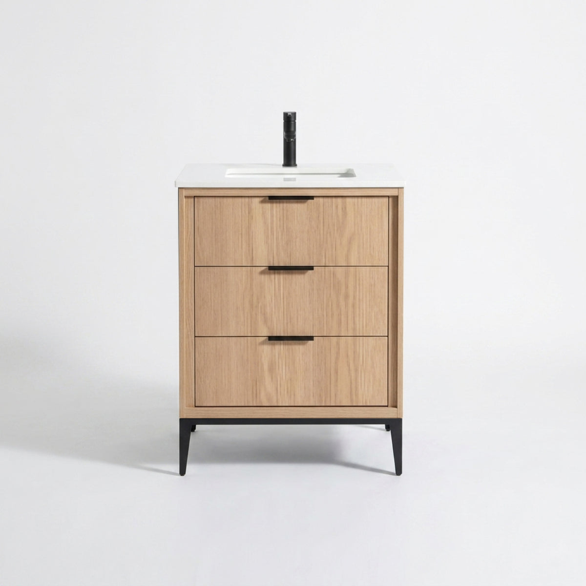 Divani 24" Oakwood Bathroom Vanity with Quartz Countertop