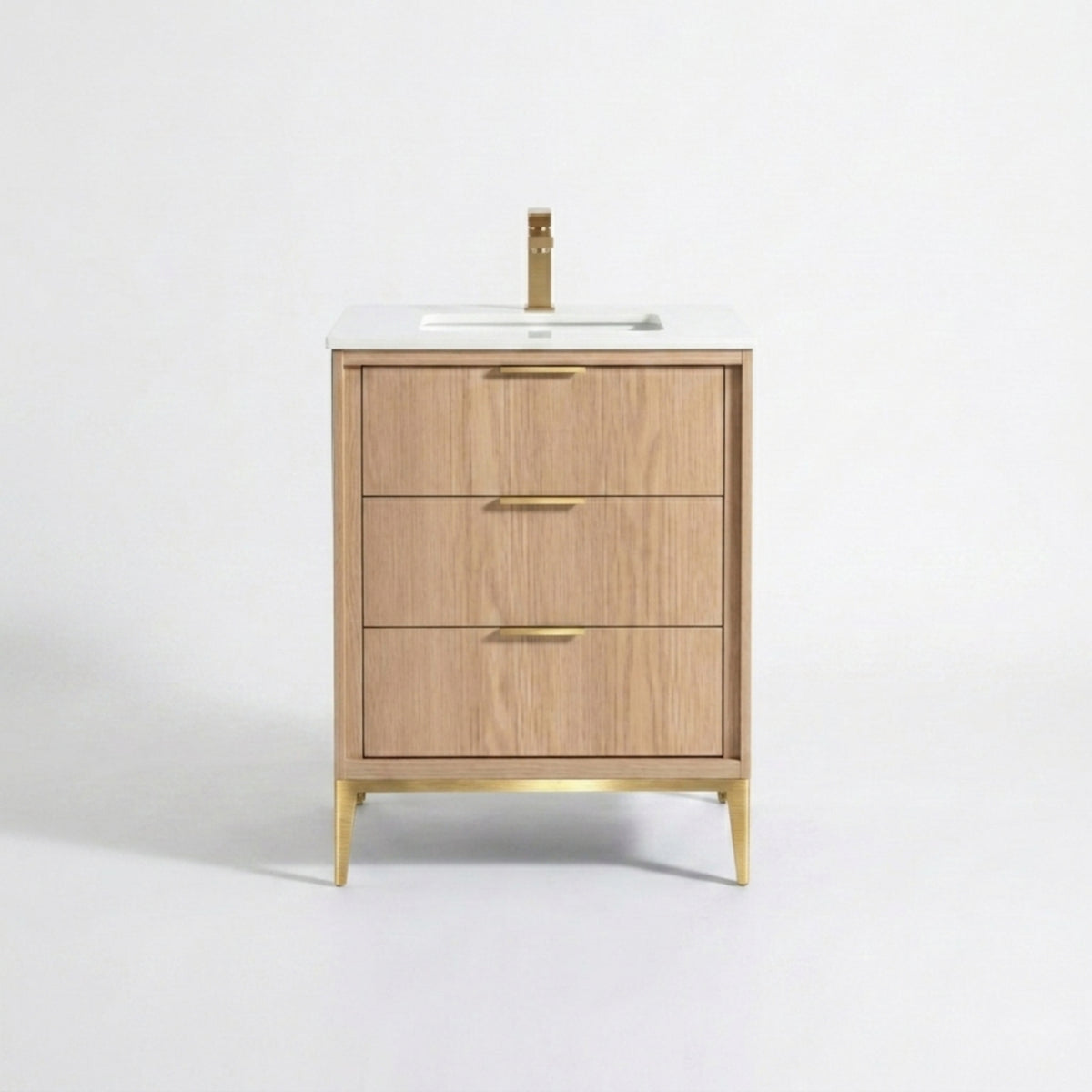 Divani 24" Oakwood Bathroom Vanity with Quartz Countertop