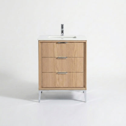 Divani 24" Oakwood Bathroom Vanity with Quartz Countertop