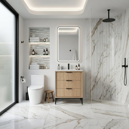 Divani 24" Oakwood Bathroom Vanity with Quartz Countertop