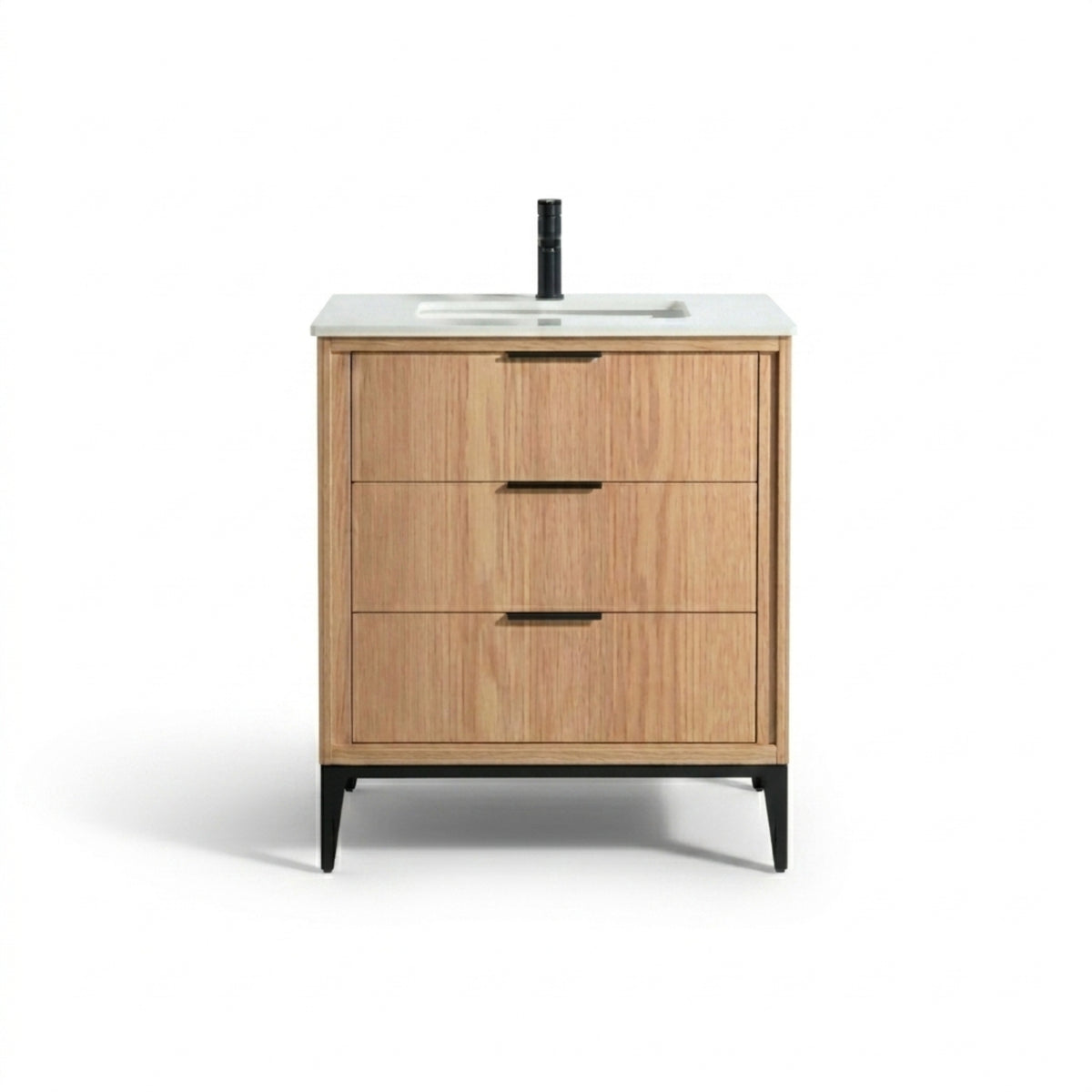 Divani 30" Oakwood Bathroom Vanity with Quartz Countertop - Restock ETA  Mid Nov