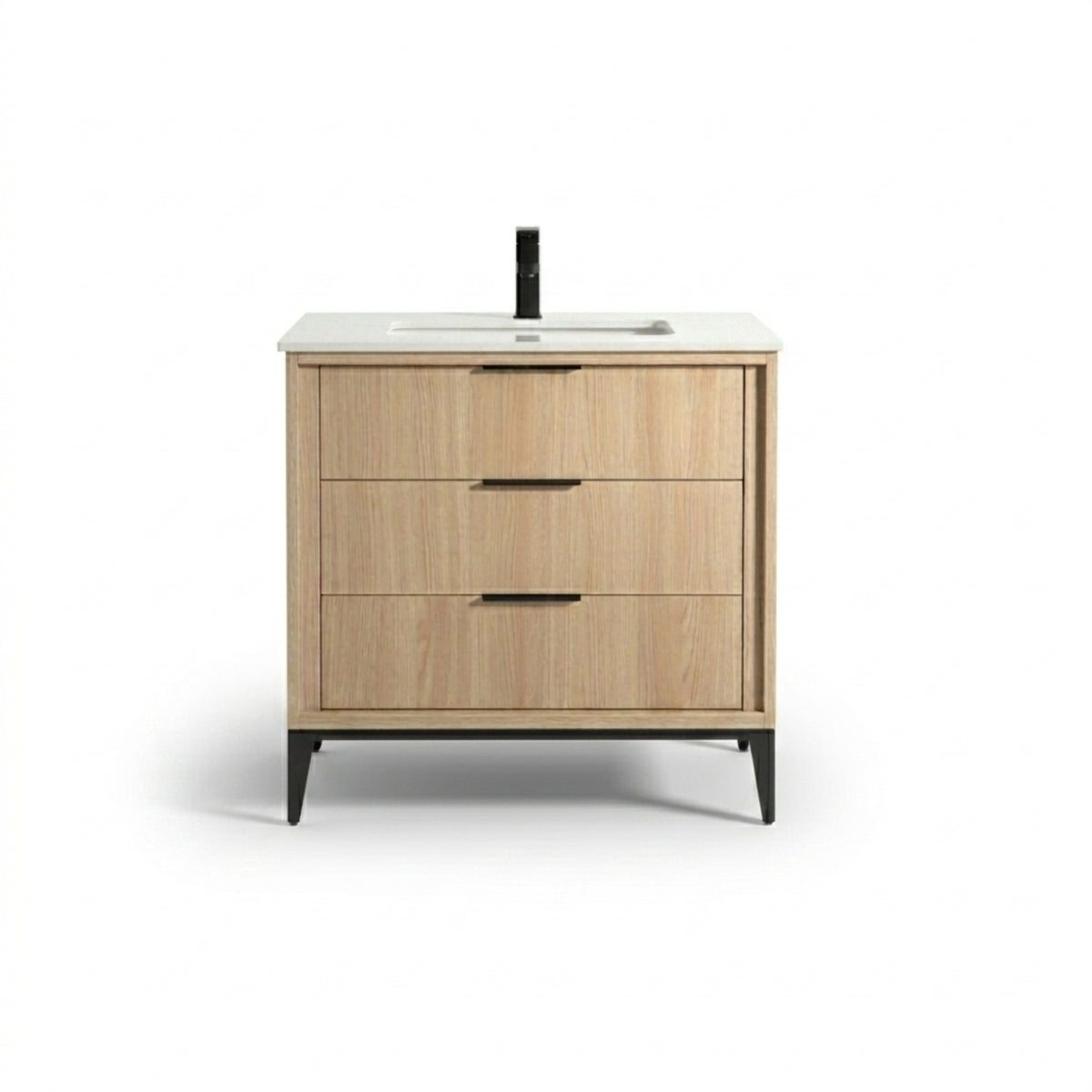 Divani 36" Oakwood Bathroom Vanity with Quartz Countertop