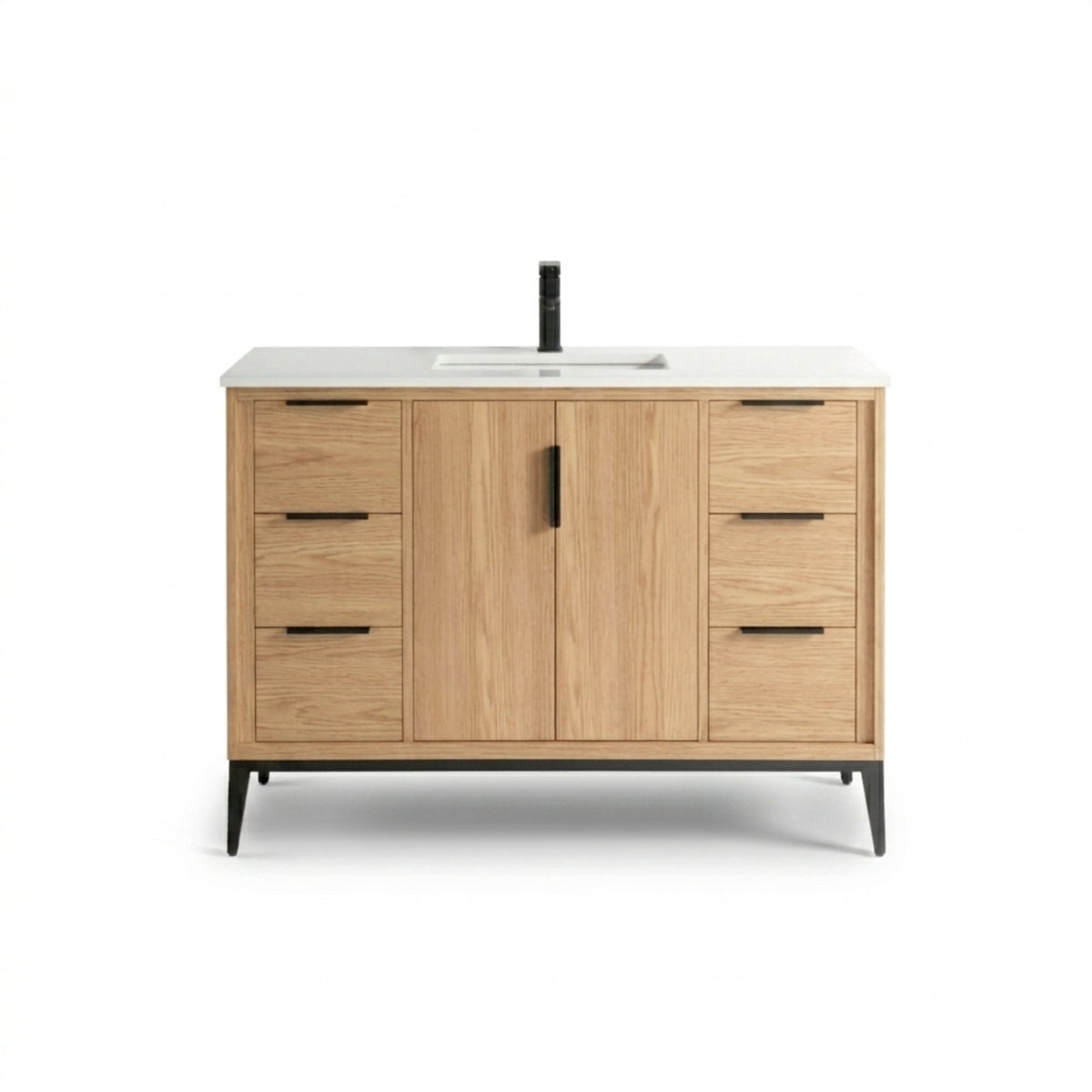 Divani 48'' Oakwood Vanity W/ Quartz Counter Top - Restock ETA Early Dec