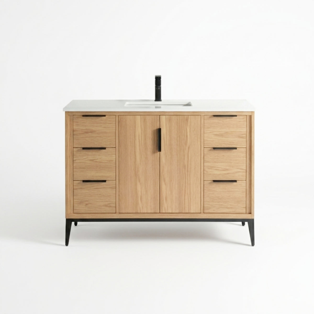 Divani 48'' Oakwood Vanity W/ Quartz Counter Top - Restock ETA Early Dec