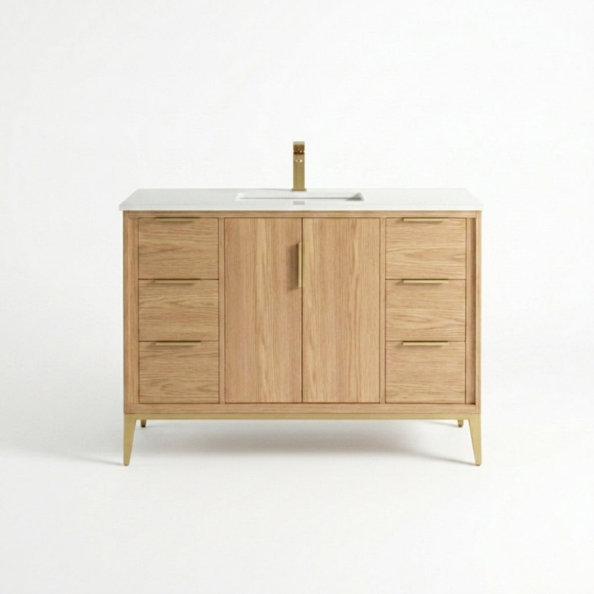 Divani 48'' Oakwood Vanity W/ Quartz Counter Top - Restock ETA Early Dec