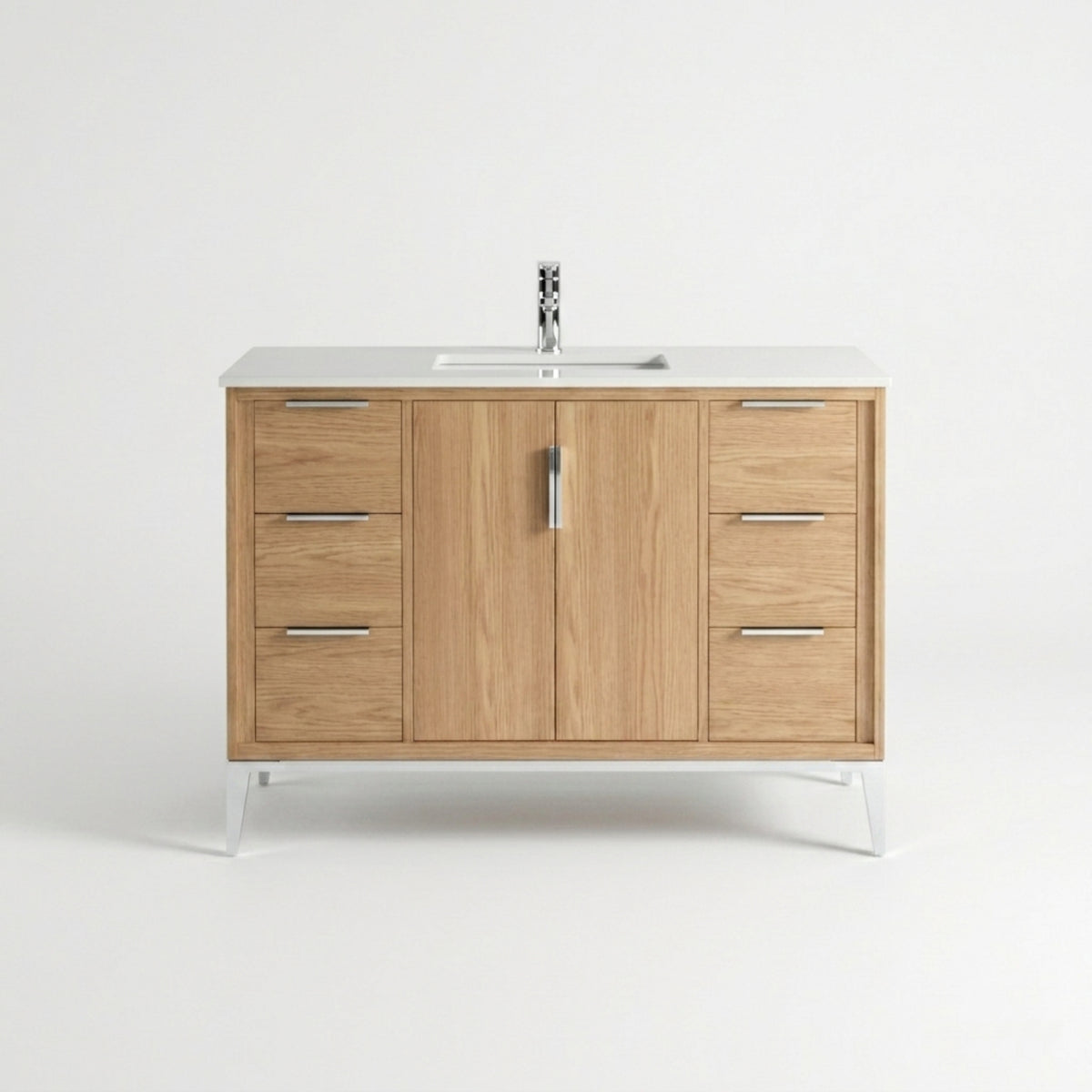 Divani 48'' Oakwood Vanity W/ Quartz Counter Top - Restock ETA Early Dec