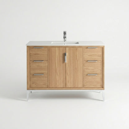 Divani 48'' Oakwood Vanity W/ Quartz Counter Top - Restock ETA Early Dec