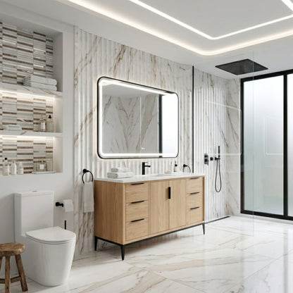 Divani 48'' Oakwood Vanity W/ Quartz Counter Top - Restock ETA Early Dec