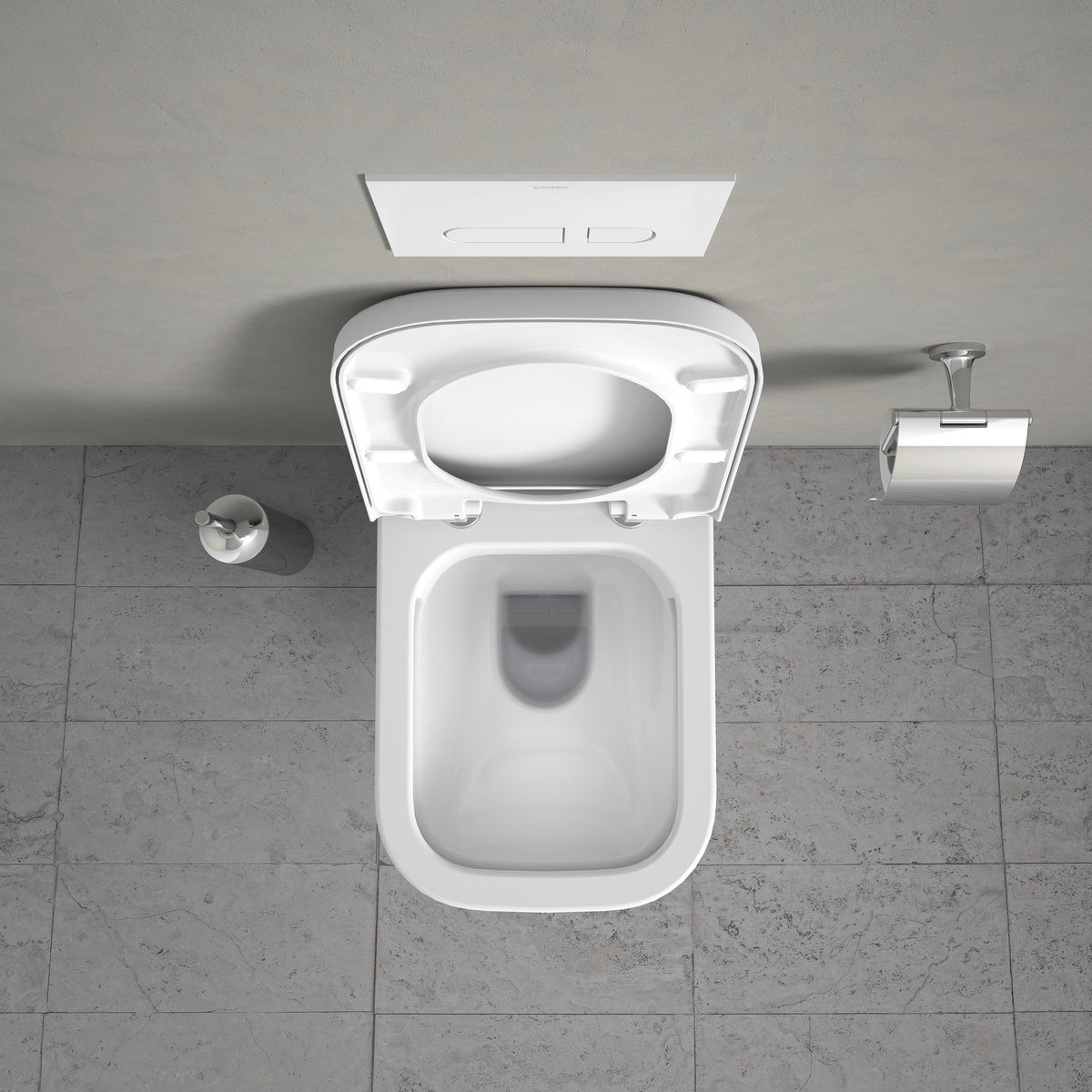 Duravit HAPPY Wall-Mounted Toilet Bowl w/ Soft Close Seat and Cover White