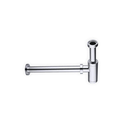 A chrome finish space saving P-Trap for bathroom drains