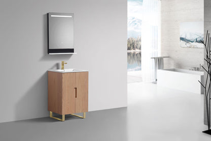 24'' Fiore Free Standing Bathroom Vanity - OAKWOOD - Restock ETA Mid Dec