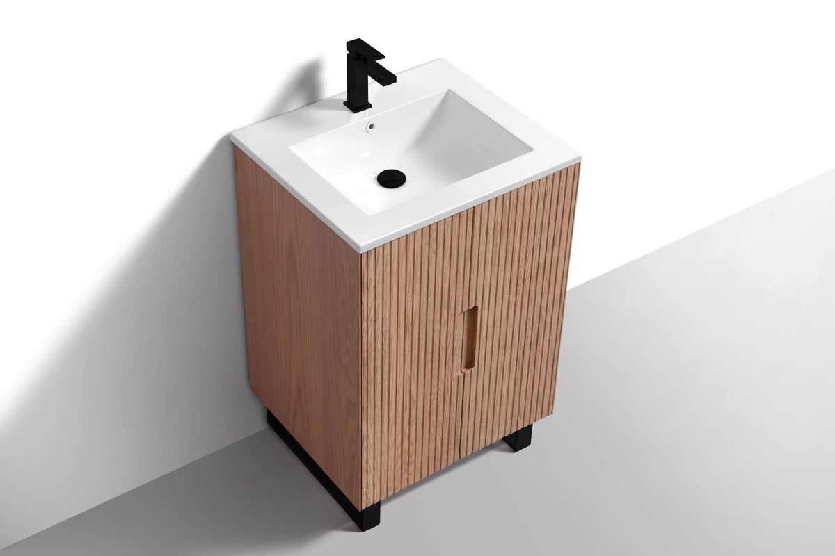 24'' Fiore Free Standing Bathroom Vanity - OAKWOOD - Restock ETA Mid Dec