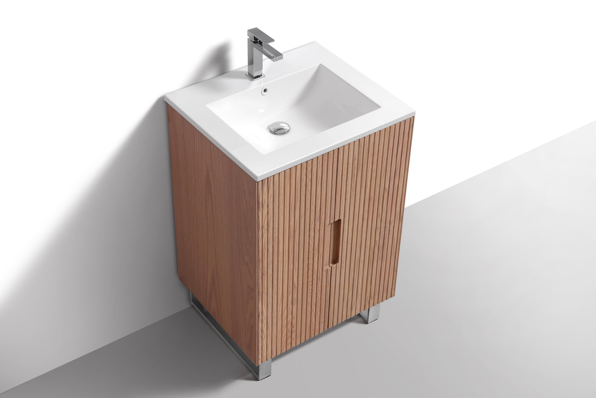 24'' Fiore Free Standing Bathroom Vanity - OAKWOOD - Restock ETA Mid Dec