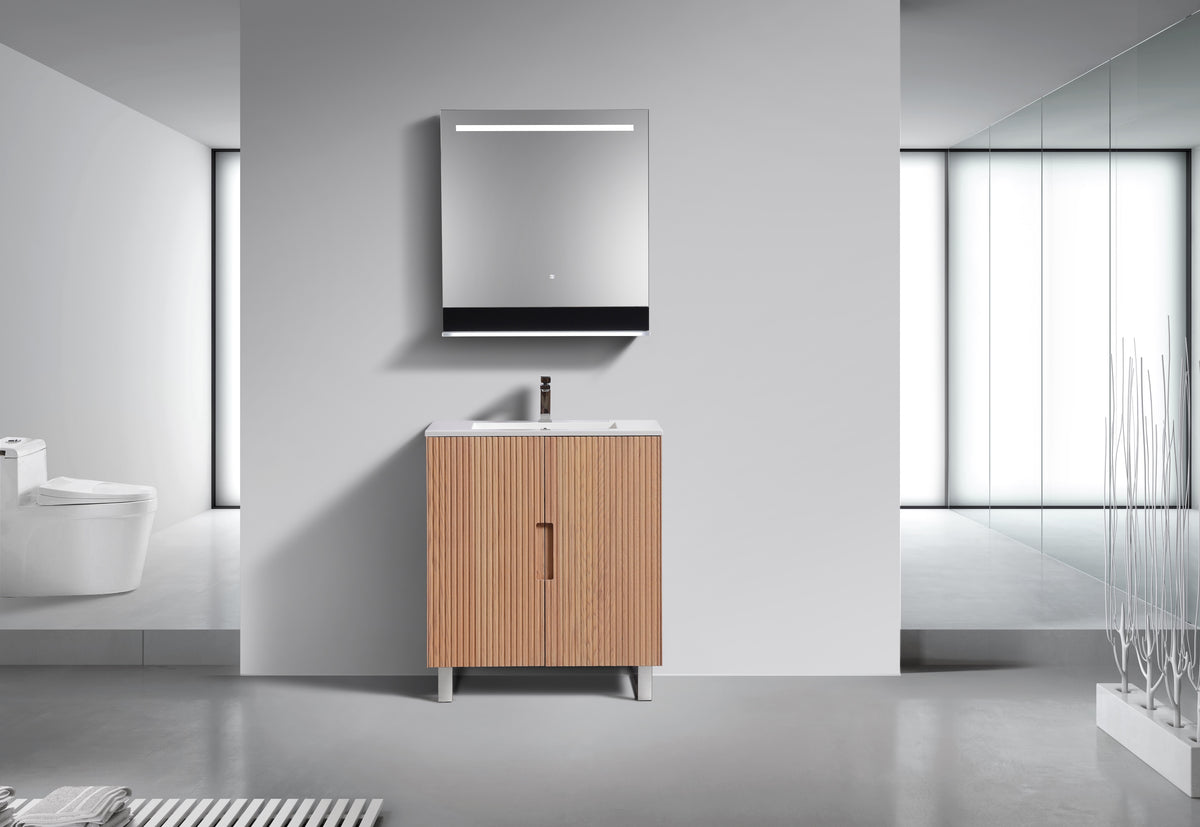 Fiore 32" Modern Free-Standing Bathroom Vanity – Oakwood - Restock ETA Early Dec