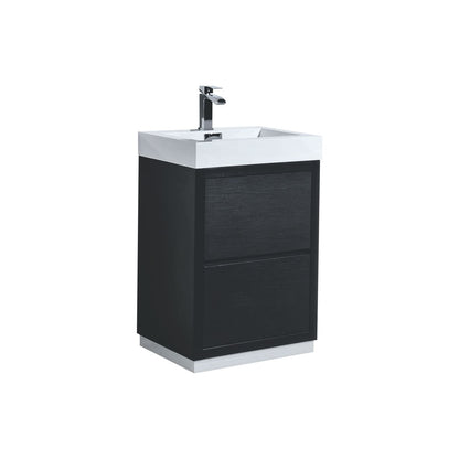 Bliss 24" Black Floor Mount Modern Bathroom Vanity - Restock ETA Late Oct