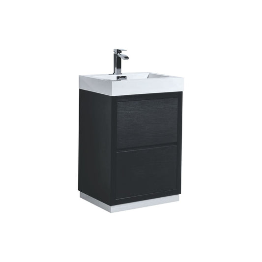 Bliss 24" Black Floor Mount Modern Bathroom Vanity - Restock ETA Late Oct