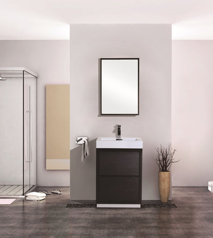 Bliss 24" Black Floor Mount Modern Bathroom Vanity - Restock ETA Late Oct