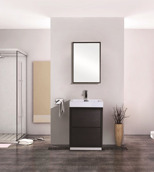 Bliss 24" Black Floor Mount Modern Bathroom Vanity - Restock ETA Late Oct