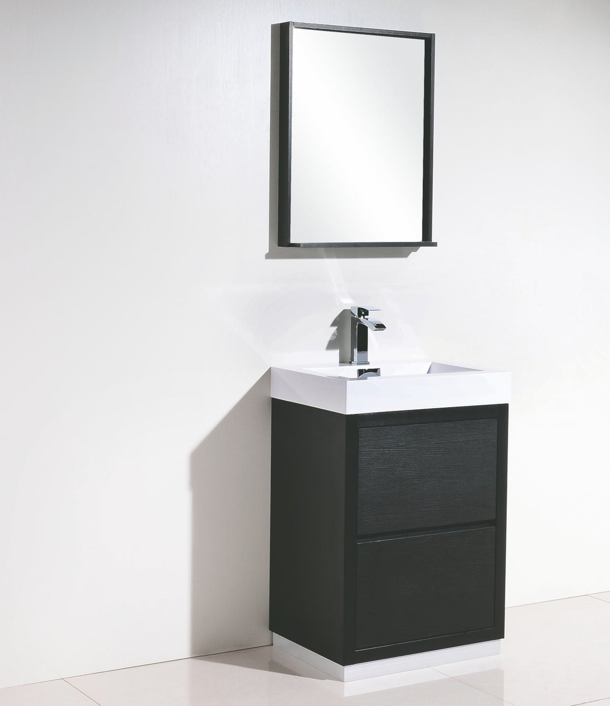 Bliss 24" Black Floor Mount Modern Bathroom Vanity - Restock ETA Late Oct