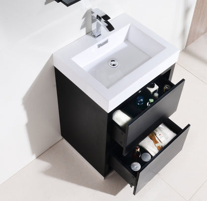 Bliss 24" Black Floor Mount Modern Bathroom Vanity - Restock ETA Late Oct