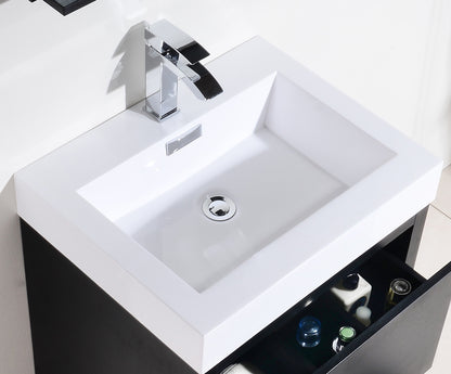Bliss 24" Black Floor Mount Modern Bathroom Vanity - Restock ETA Late Oct