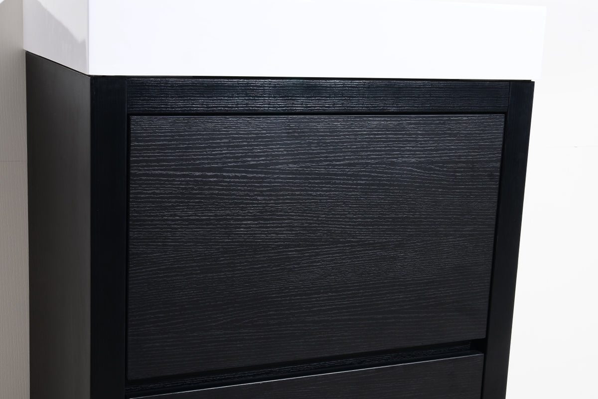 Bliss 24" Black Floor Mount Modern Bathroom Vanity - Restock ETA Late Oct