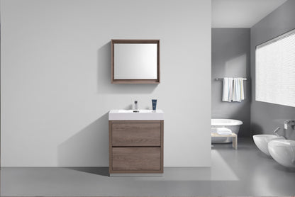 Bliss 24" Floor-Mount Modern Bathroom Vanity - Butternut