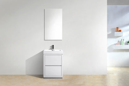 Bliss 24" Modern Floor Mount Bathroom Vanity – High Gloss White