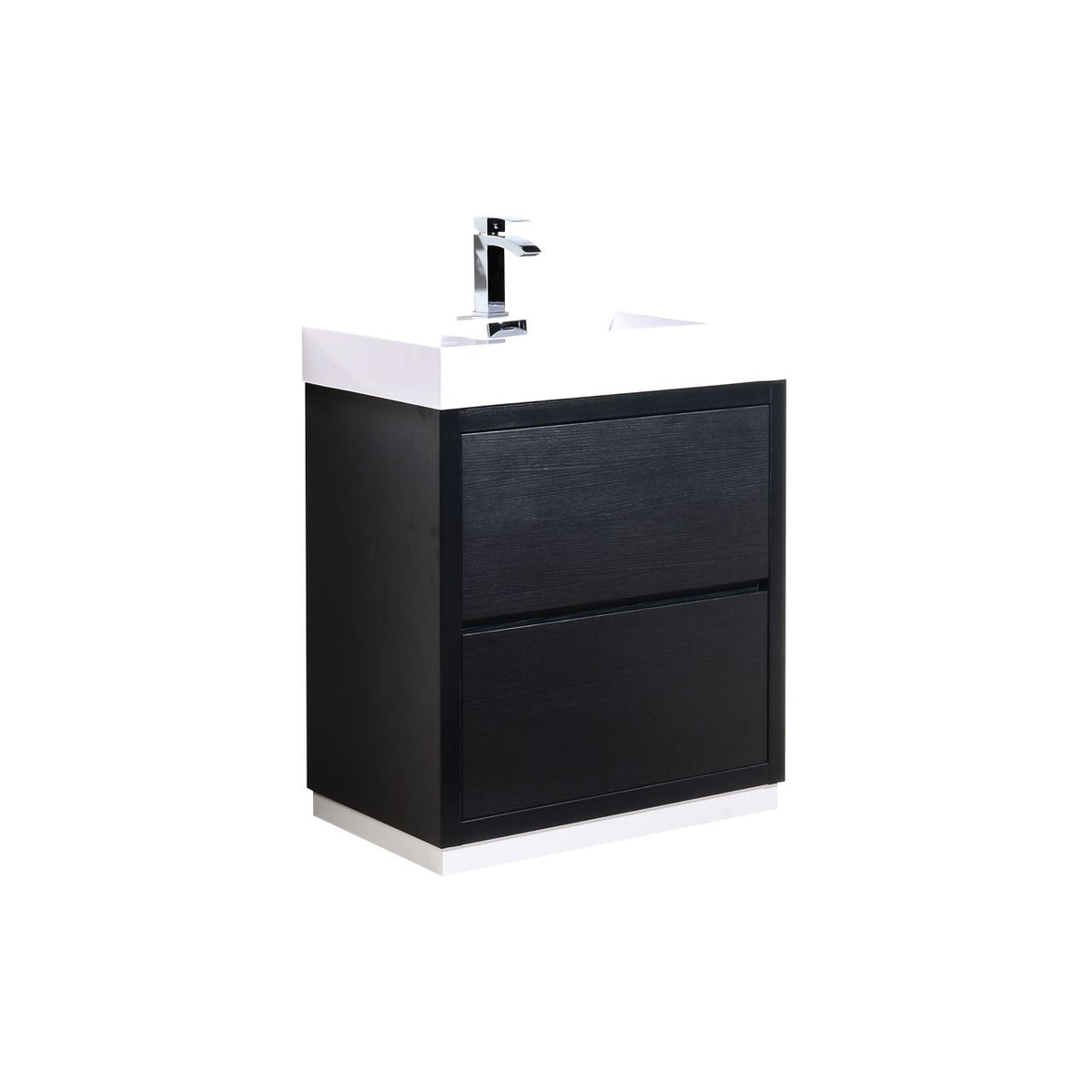 Bliss 30" Black Floor Mount Modern Bathroom Vanity