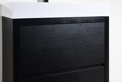 Bliss 30" Black Floor Mount Modern Bathroom Vanity