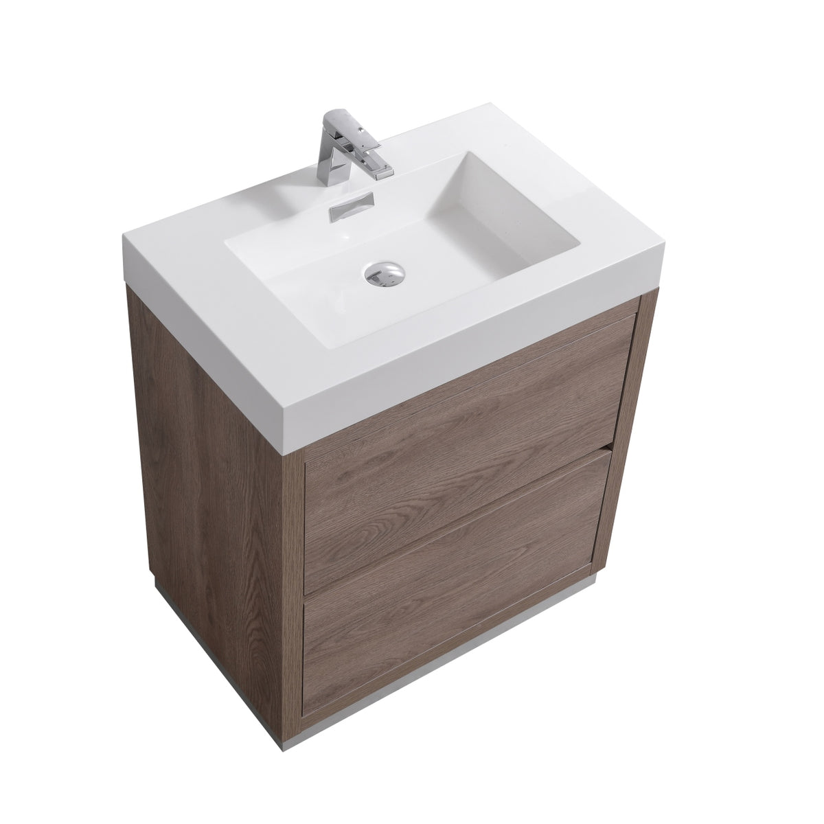 Bliss 30" Floor-Mount Modern Bathroom Vanity - Butternut - Restock ETA Late Oct