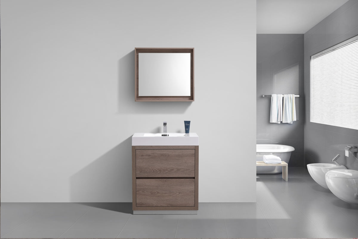 Bliss 30" Floor-Mount Modern Bathroom Vanity - Butternut - Restock ETA Late Oct