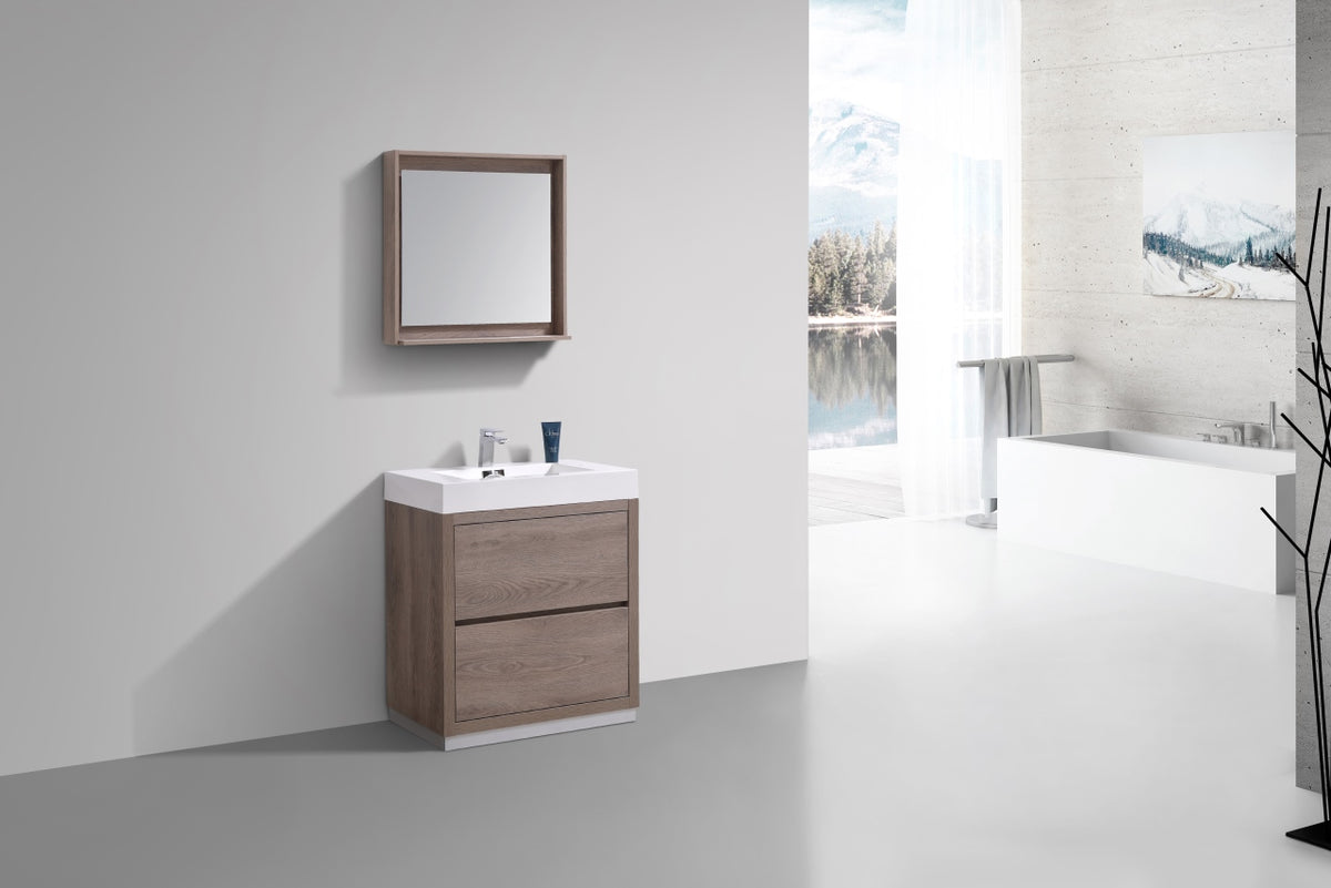 Bliss 30" Floor-Mount Modern Bathroom Vanity - Butternut - Restock ETA Late Oct