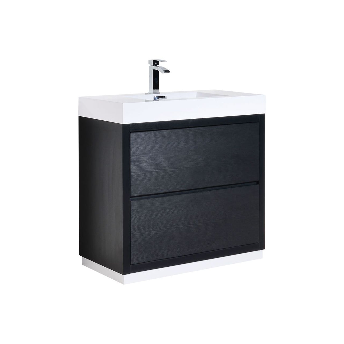 Bliss 36" Floor-Mount Modern Bathroom Vanity - Wood Black