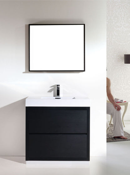Bliss 36" Floor-Mount Modern Bathroom Vanity - Wood Black