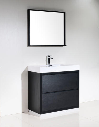 Bliss 36" Floor-Mount Modern Bathroom Vanity - Wood Black