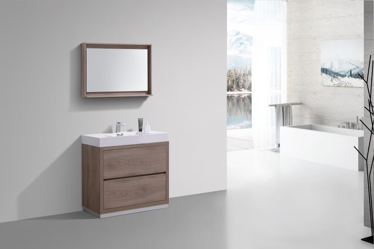 Bliss 36" Floor-Mount Modern Bathroom Vanity - Butternut - Restock ETA Late Oct