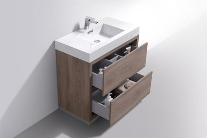 Bliss 36" Floor-Mount Modern Bathroom Vanity - Butternut - Restock ETA Late Oct