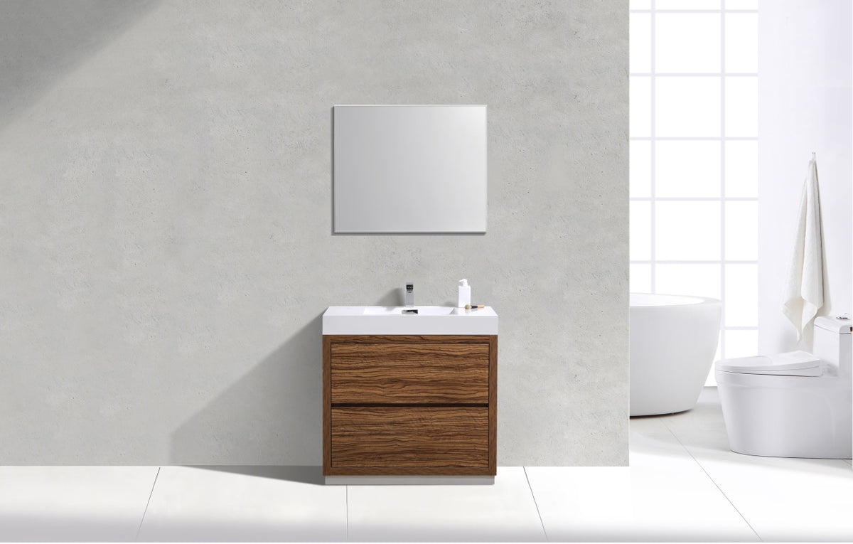 Bliss 36" Chestnut Floor Mount Modern Bathroom Vanity