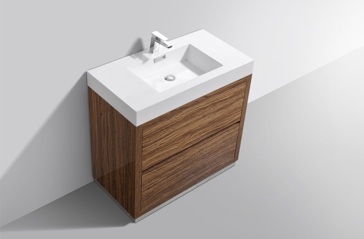 Bliss 36" Chestnut Floor Mount Modern Bathroom Vanity