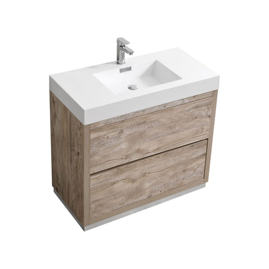 Bliss 36" Floor Mount Modern Bathroom Vanity - Nature Wood