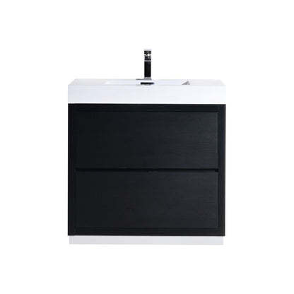 Bliss 40" Floor-Mount Modern Bathroom Vanity - Wood Black