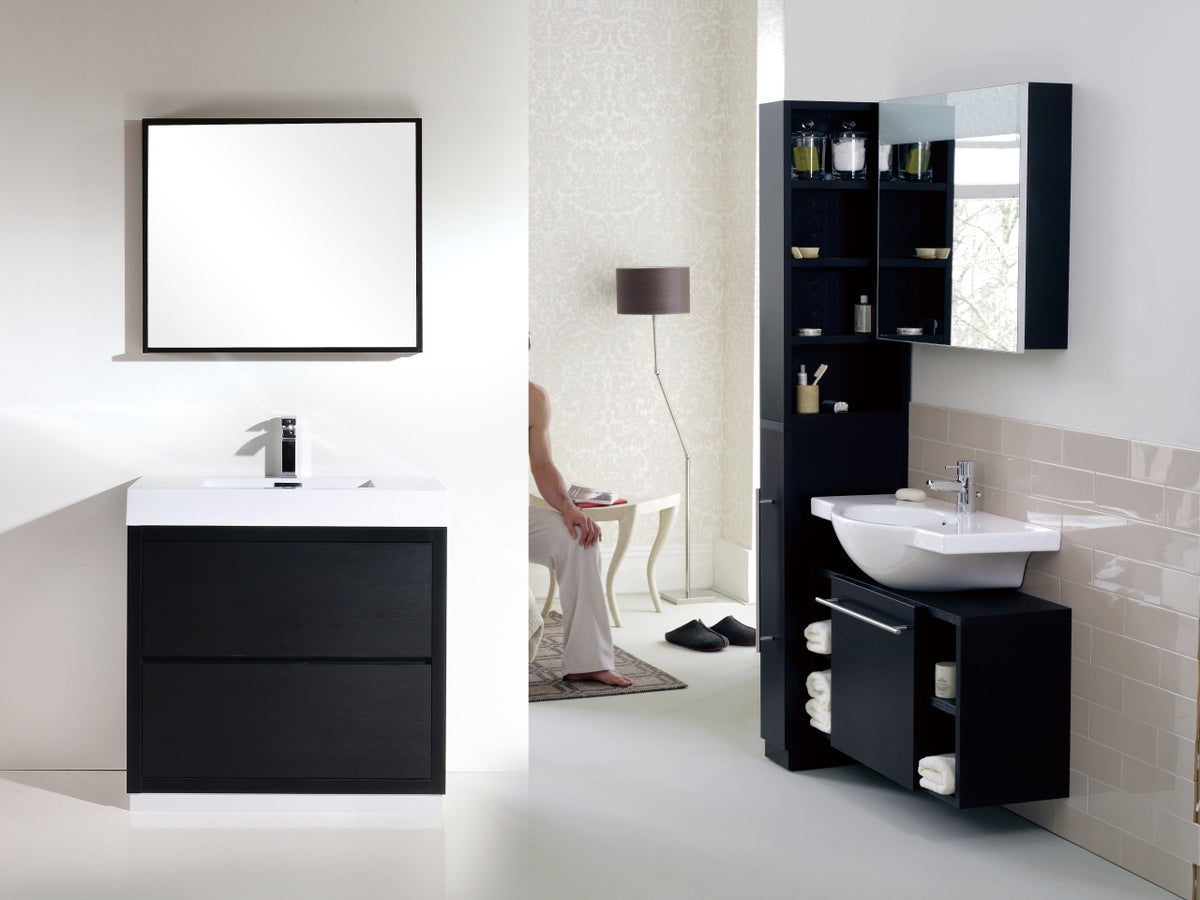 Bliss 40" Floor-Mount Modern Bathroom Vanity - Wood Black