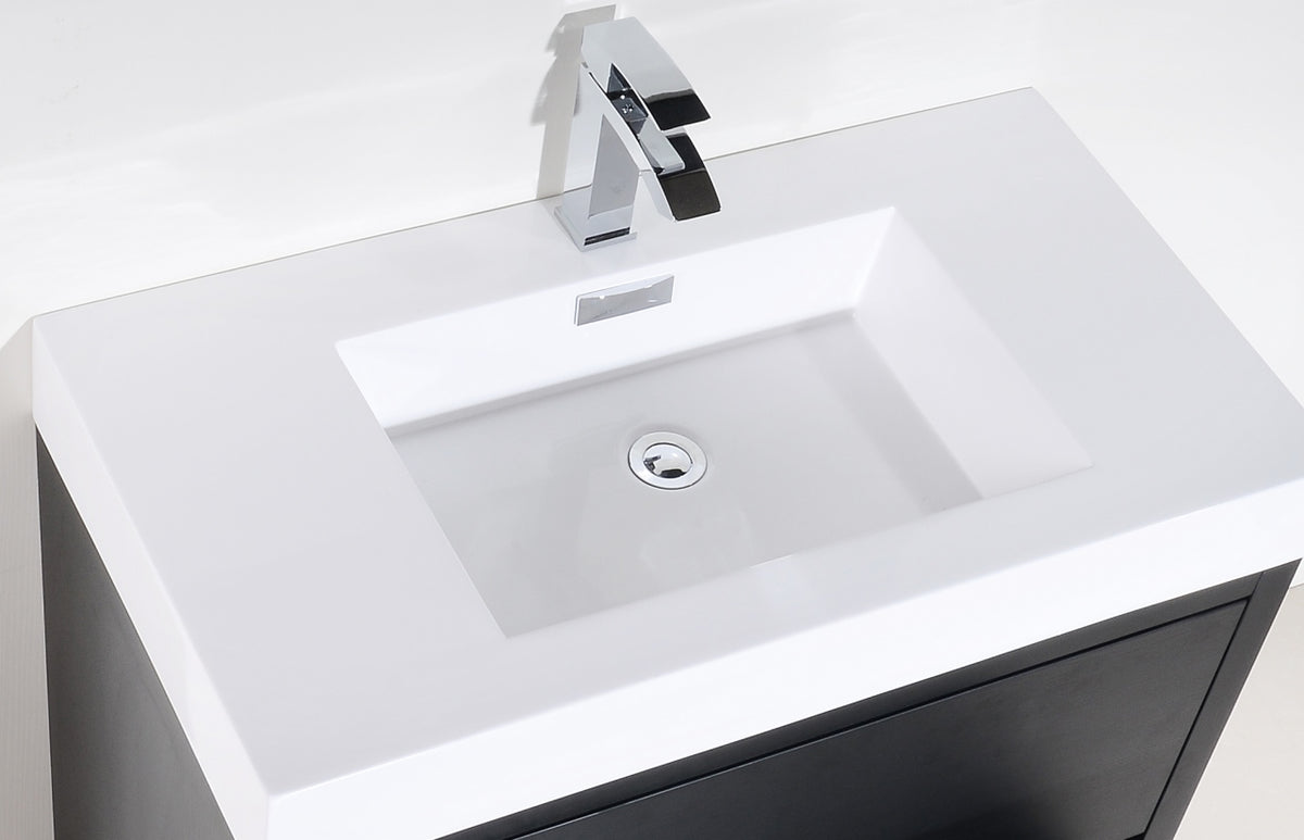 Bliss 40" Floor-Mount Modern Bathroom Vanity - Wood Black