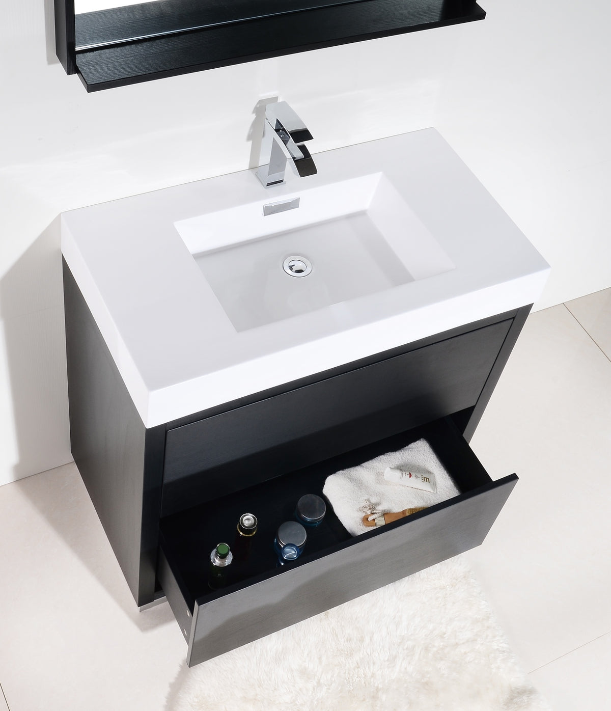 Bliss 40" Floor-Mount Modern Bathroom Vanity - Wood Black