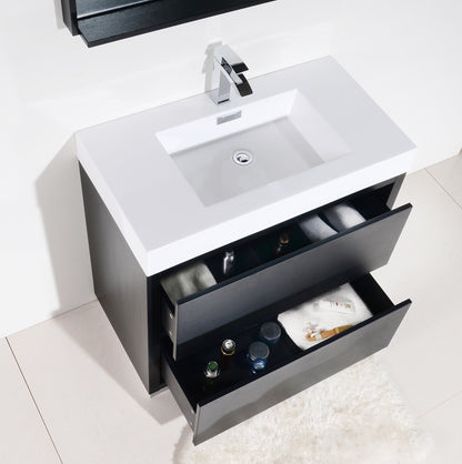 Bliss 40" Floor-Mount Modern Bathroom Vanity - Wood Black
