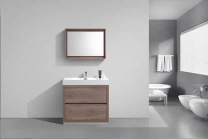 Bliss 40" Floor-Mount Modern Bathroom Vanity - Butternut