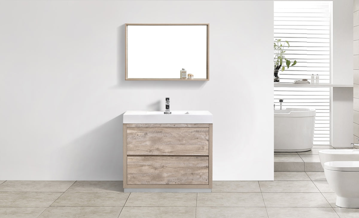 Bliss 40" Floor Mount Modern Bathroom Vanity - Nature Wood